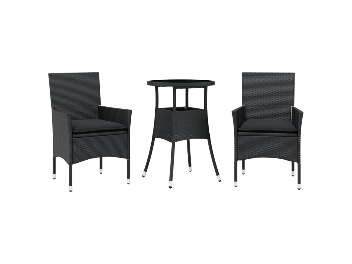 Garden Dining Set, Garden Dining Sets Vidaxl Preto Rattan / Vime (n/a)