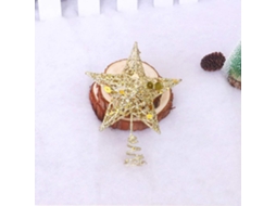 Topper de Árvore de Natal ZMDECQNA Estrelas Topper Pendurar Lantejolas Dourado (15 cm)
