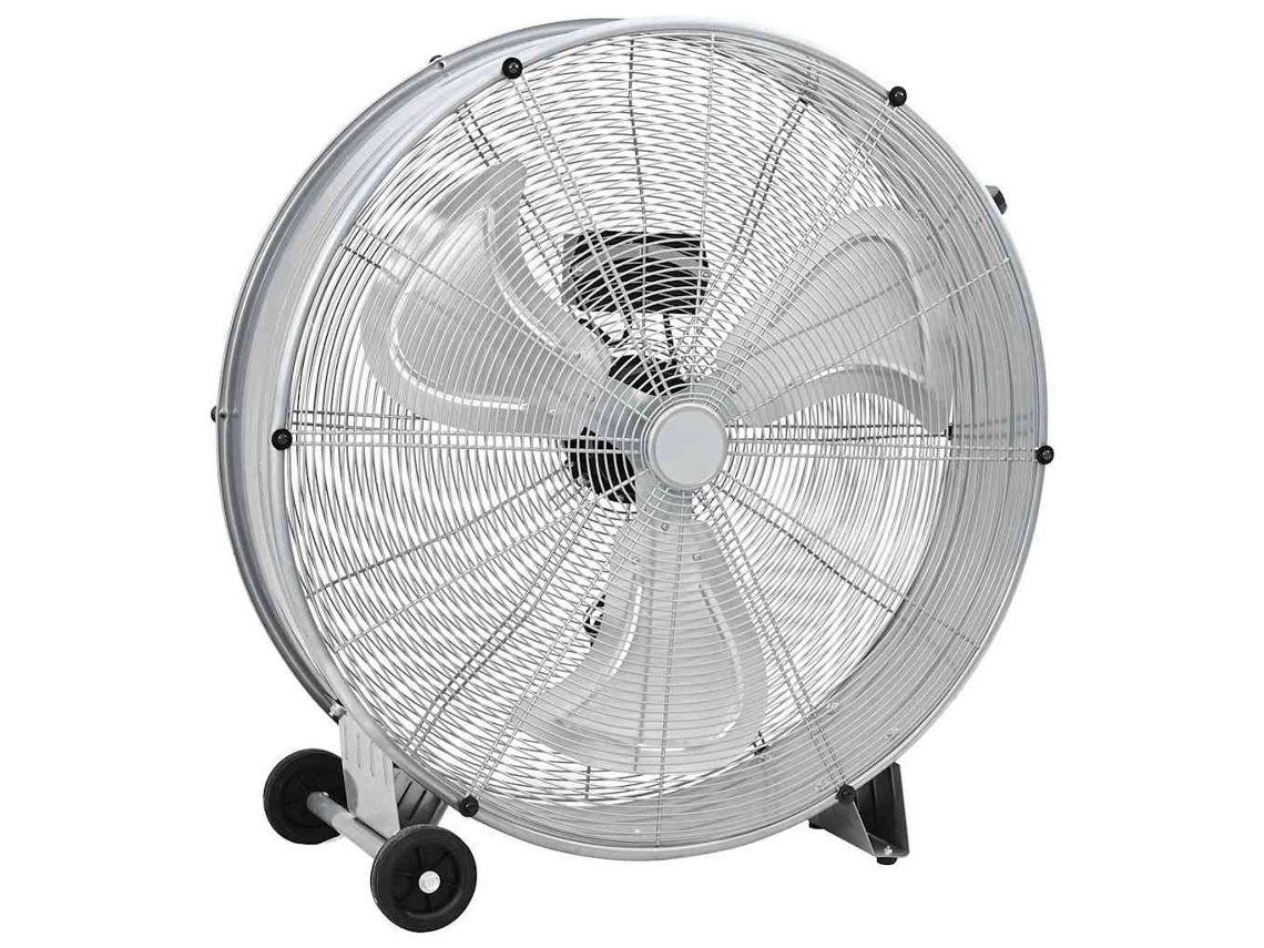 Vidaxl Ventilador De Tambor Com Roda Prateado 79 X 37 X 82 Cm Alumínio