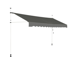 Toldo para Varanda COSTWAY Manual com Manivela (350 X 125 Cm Algodão com Revestimento em Pu Cinzento)