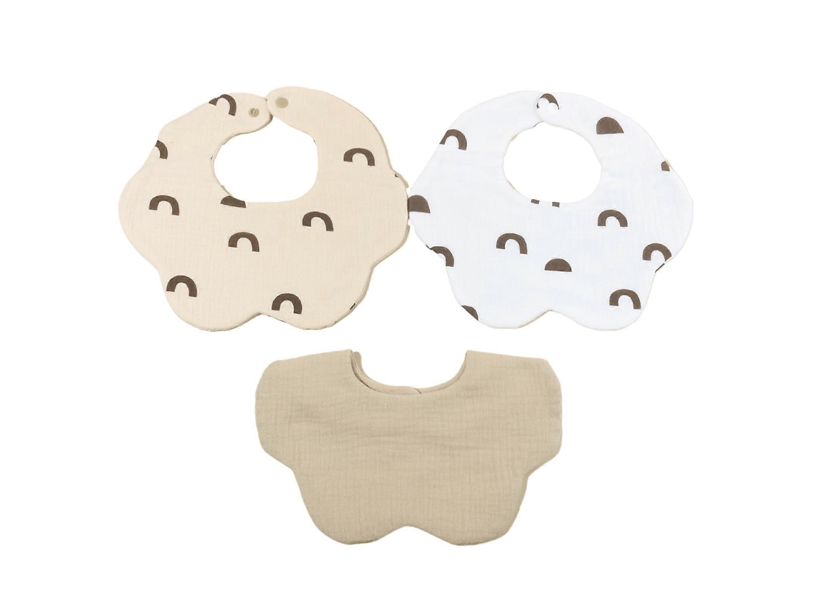 Conjunto de 3 peças Cotton Babies, estampa macia, ideal para a dentição do recém-nascido, com design animado de Babadors, toalha respirável para o seu bebê.