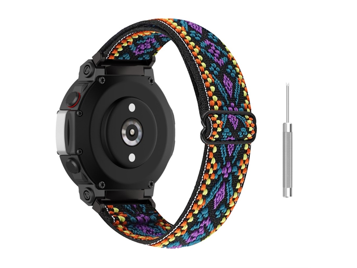 Bracelete de Nylon Respirável Trançado Estilo Étnico Ajustável para Huami Amazfit T-Rex 2 Roxo