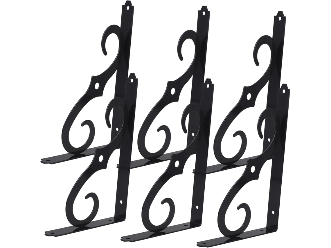 Conjunto De 6 Peças De Suportes Decorativos Reforçados Para Prateleira De Parede.