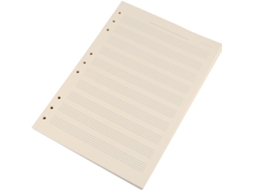 Refil Com 100 Folhas De Papel Branco De 3 Mm Com 10 Linhas Para Cadernos De Partituras Musicais. Liso