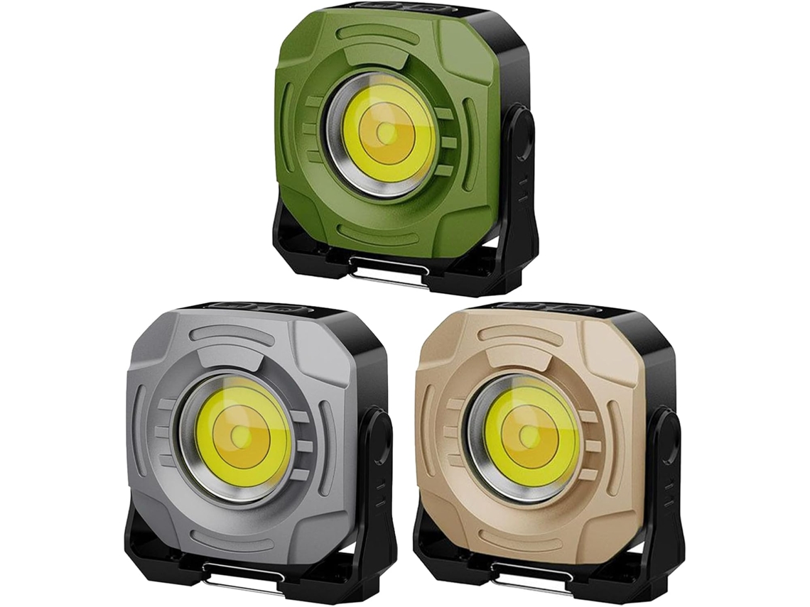 Luz De Trabalho Magnética, Lâmpada Recarregável Para Canteiro De Obras, Led Giratório 360°, Brilho Com Ajuste Contínuo.