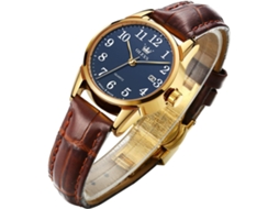 Lurelia Relógio Feminino, Movimento De Quartzo, Data/calendário, Luminoso, 29 Mm, 9,06 Polegadas, Couro, Resistente À Água, Azul, Dourado