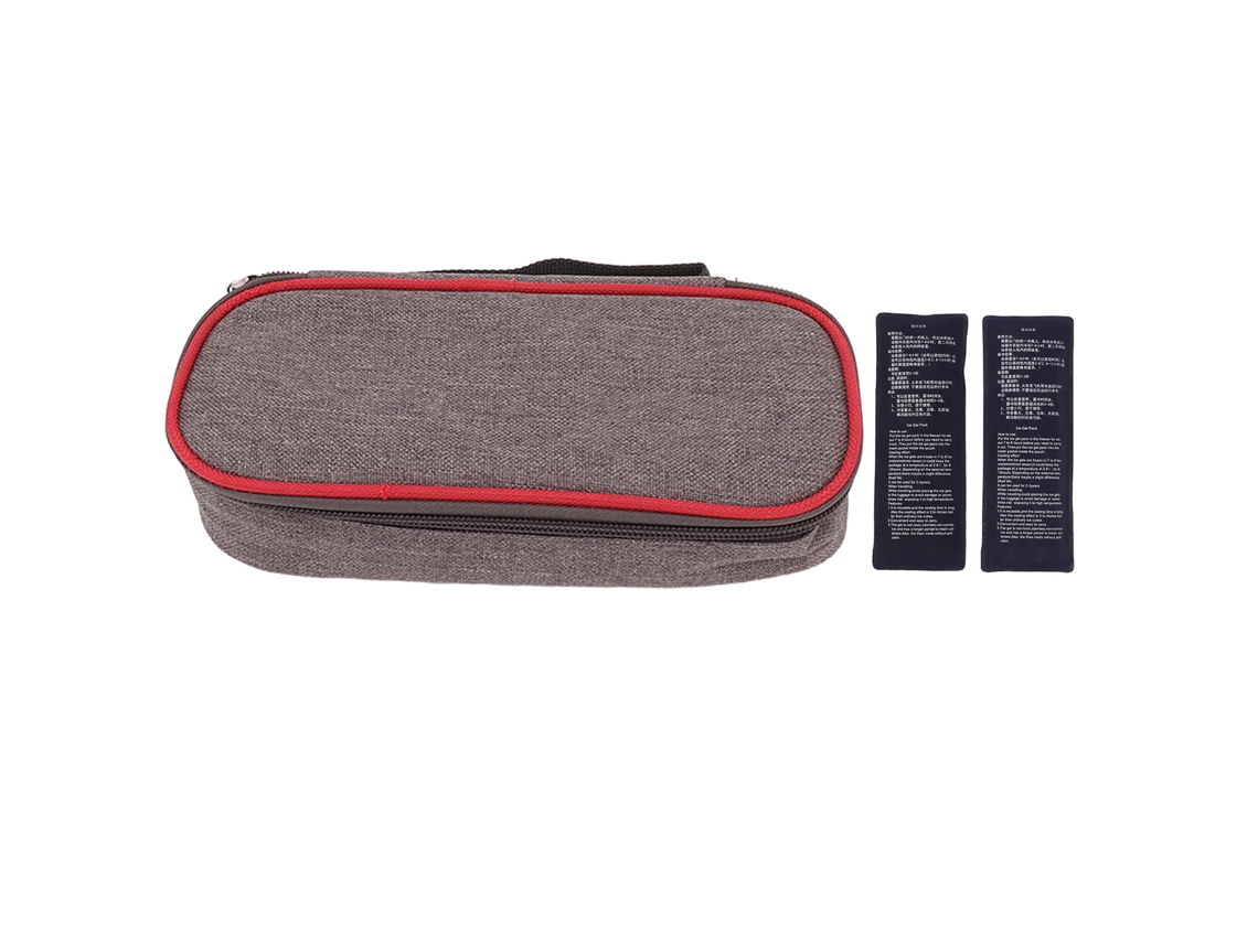 Bolsa isolada para insulina portátil com 2 saquinhos de gelo mala de viagem diabética S/MARCA
