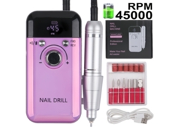 Furadeira Elétrica Portátil Profissional Salões Beleza, Lixa Unhas Recarregável Visor Silencioso Lcd STELASPLEN