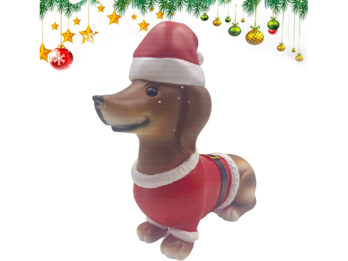 Estátua De Dachshund Em Resina Para Decoração De Jardim No Natal | Estatuetas