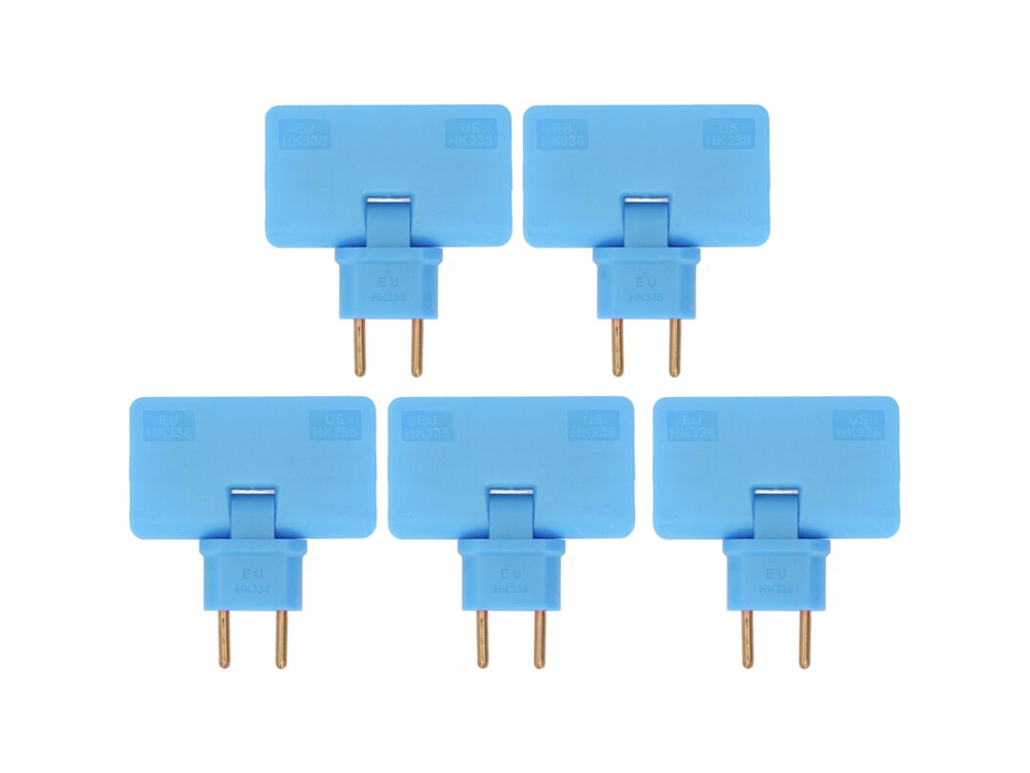 Jeffergarden Conjunto De 5 Adaptadores Tomada Sem Fio Com Extensão 180 Graus(1 Para 3 Tomadas Europeias) 110, 250v Azul