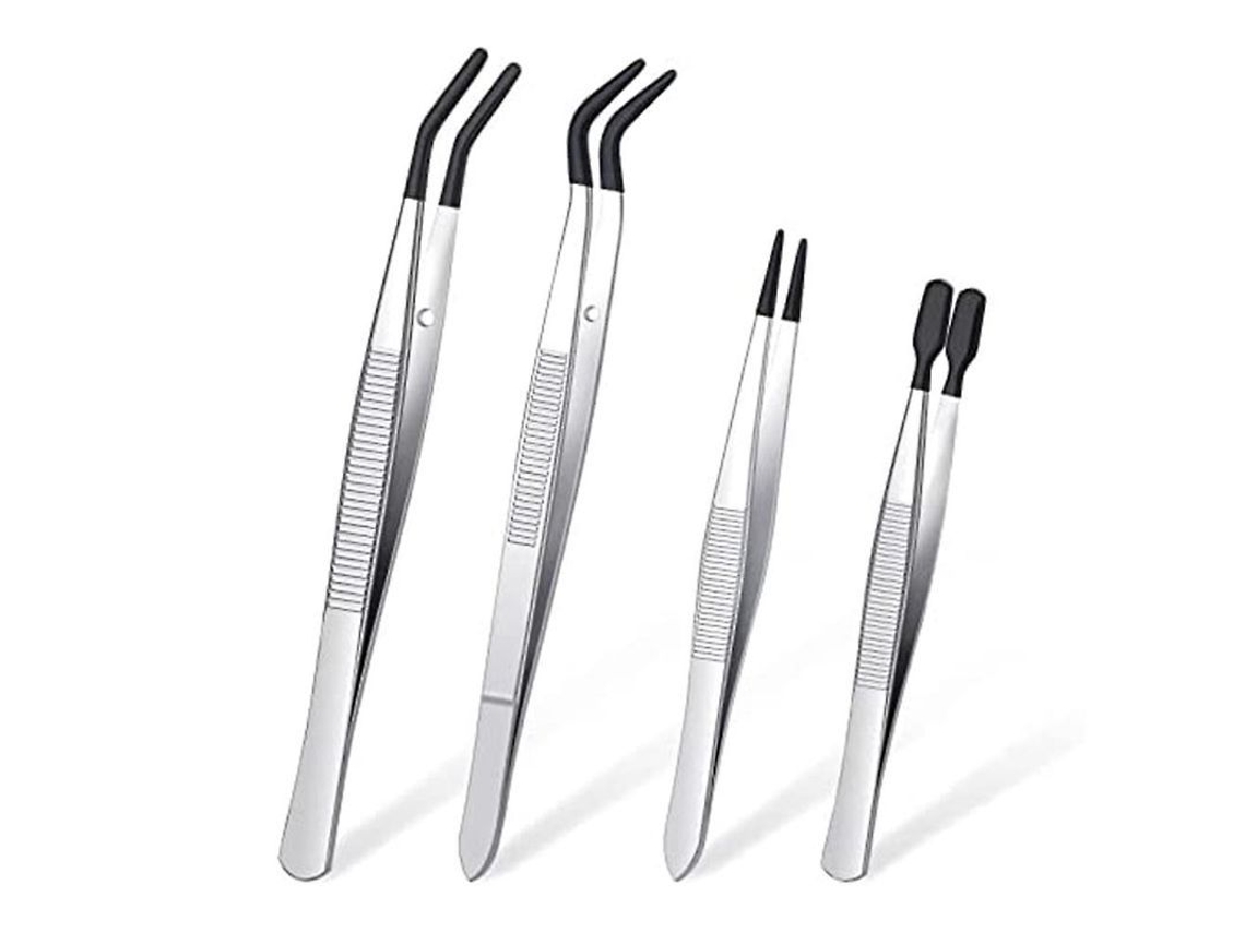 Conjunto Fasst de 4 pinças com pontas de aço inoxidável para pequenas joias e artesanato. CUIDADOS