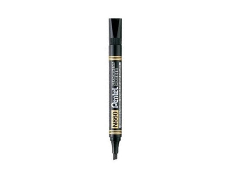 Marcador Pentel N860 Permanente Biselado Preto