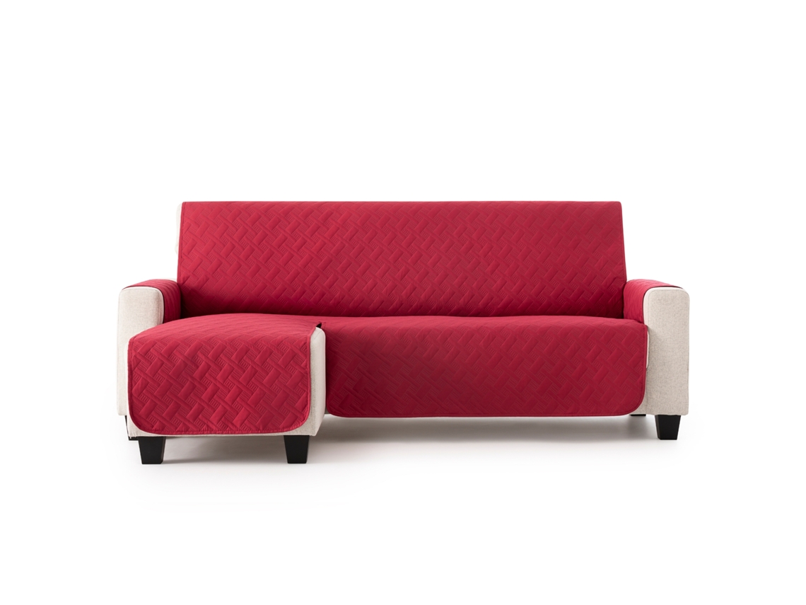 Maxifundas | Capa Para Sofá Dry Protect | Cor Vermelha | Chaise Longue Esquerda 220 Cm | Repelente De Líquidos, Antimanchas E Acolchoada