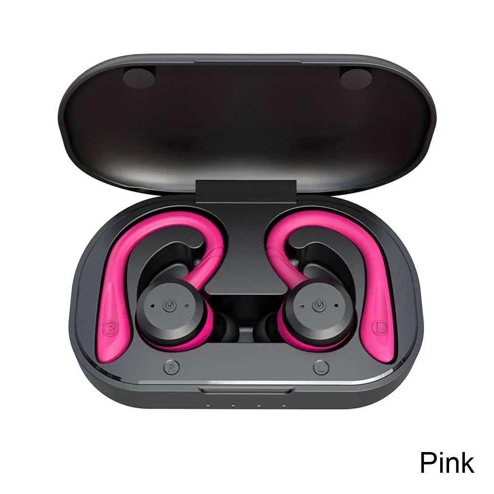 (rosa) Fones De Ouvido Compatíveis Com Bluetooth, Fones De Ouvido Esportivos Sem Fio Para Uso Duplo, Estéreo Ipx7.