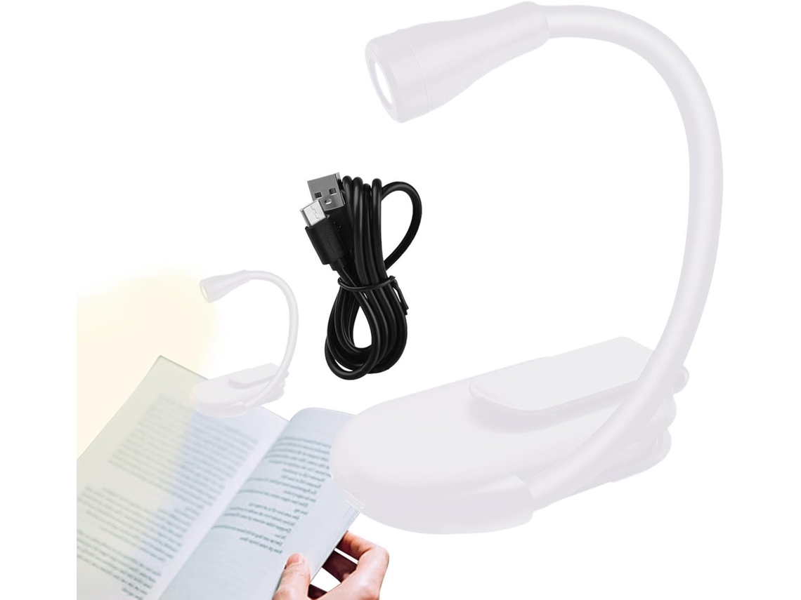 Luminária De Leitura Led Flexível – Cabeceira Confortável, Luminária Portátil Com Clipe