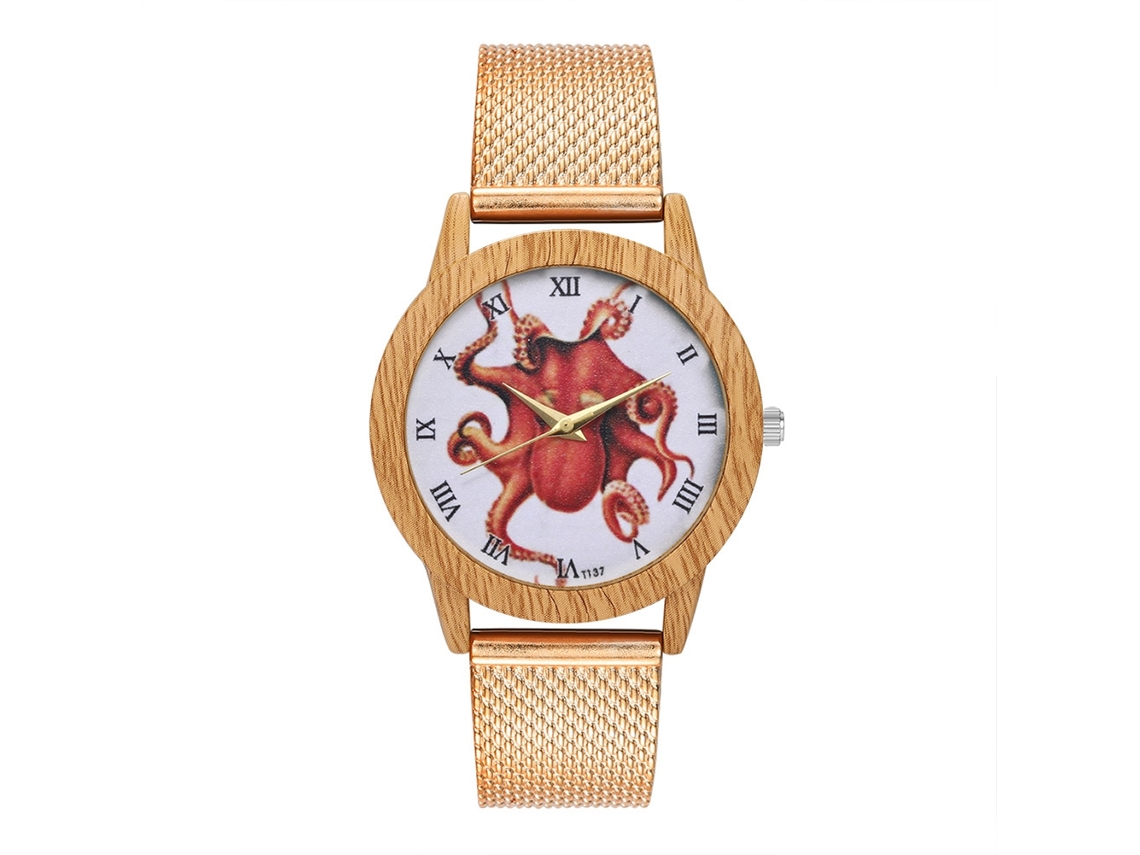 Reloj De Pulsera Analógico De Cuarzo Con Correa De Malla Oro Rosa Para Mujer Y Hombre Zhoulianfa