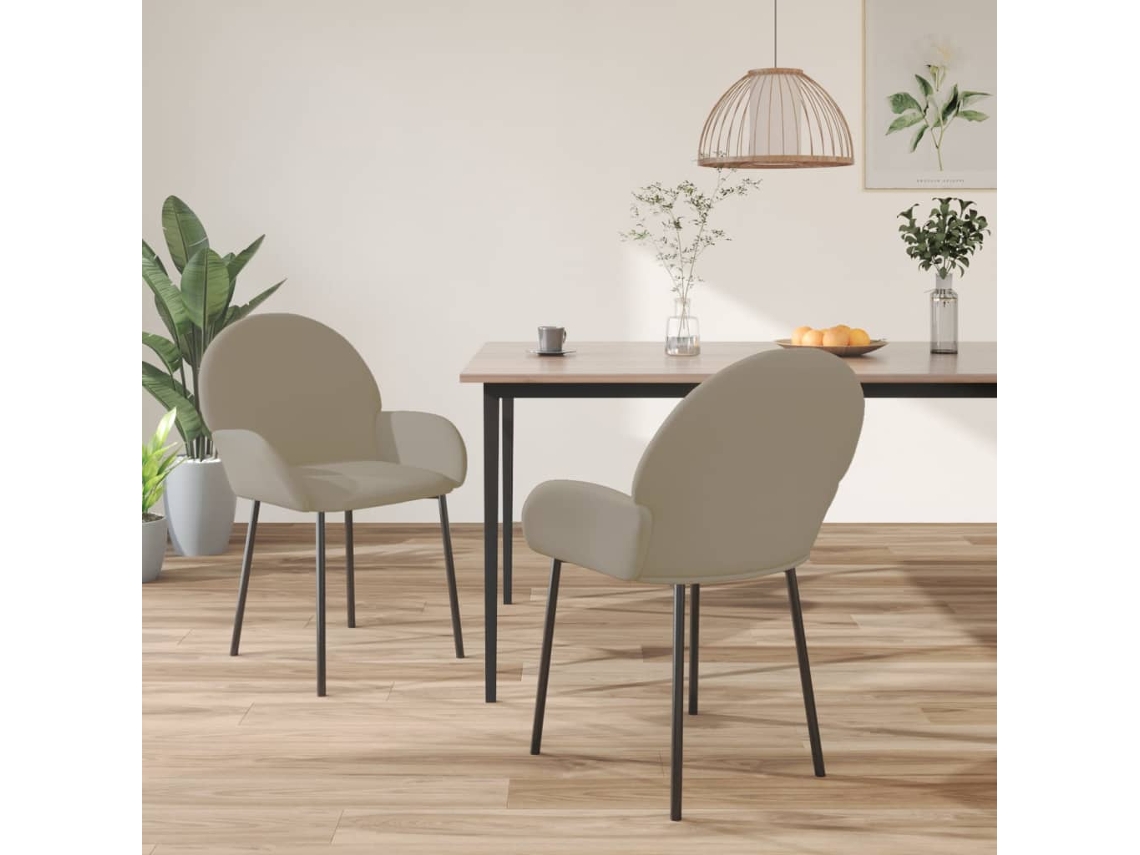 Vidaxl Cadeiras De Jantar 2 Pcs Veludo Cinzento-claro