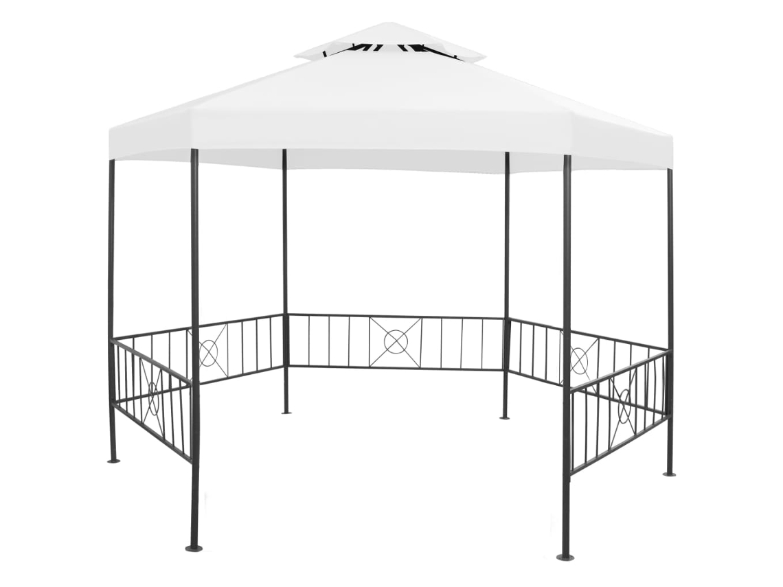 Vidaxl Gazebo De Jardim 323x275x265 Cm 180 G/m² Branco