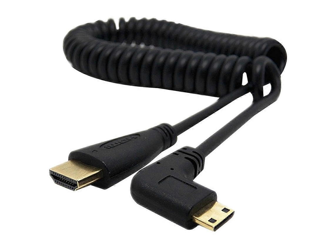 Cabo Adaptador de Ângulo Reto 90 Graus Compatível com Mini Hdmi para Macho Câmeras Slr e Pcs AQUAFORGE (preto)
