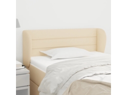 Vidaxl Cabeceira De Cama C/ Abas Tecido 103x23x78/88 Cm Creme