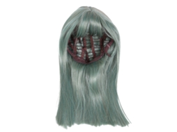 Peluca De Cosplay Verde Para Mulheres, Cabelo Falso Liso Longo 45cm