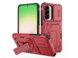 Capa Protetora De Lente Deslizante Com Suporte De Tpu Para Samsung Galaxy A36 5g E A56 5g, Vermelha