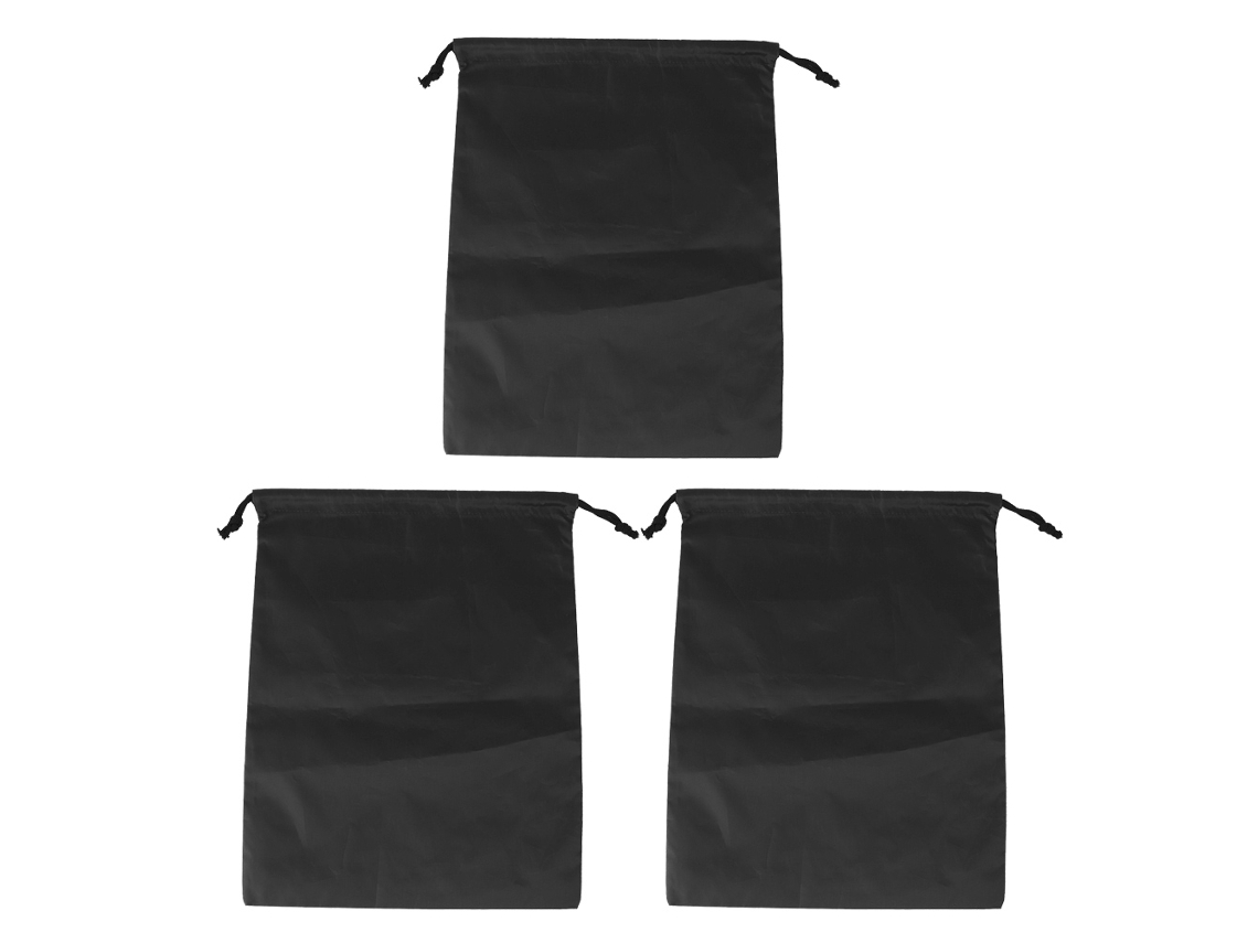 Bolsa com cordão nylon impermeável protetora de poeira para armazenar sapatos roupas preto S/MARCA