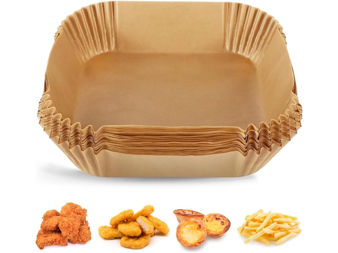 100 Folhas De Papel Vegetal De 16 X 4,5 Cm Para Fritadeiras Elétricas De Ar Com Duas Cavidades, Acessórios Para Fritadeiras Elétricas Ar