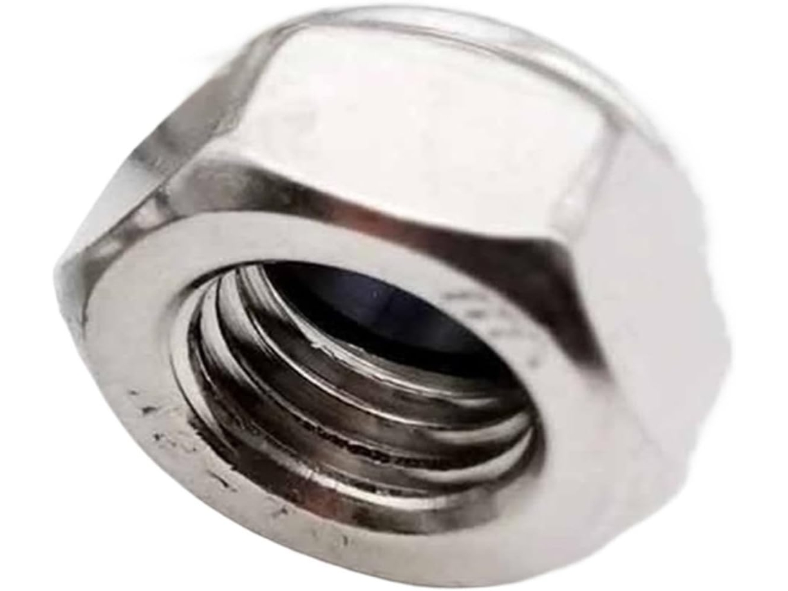 Porcas De Aço Inoxidável Com Inserto Sextavado Nylon 2 5 10 50 M10, 5 Peças