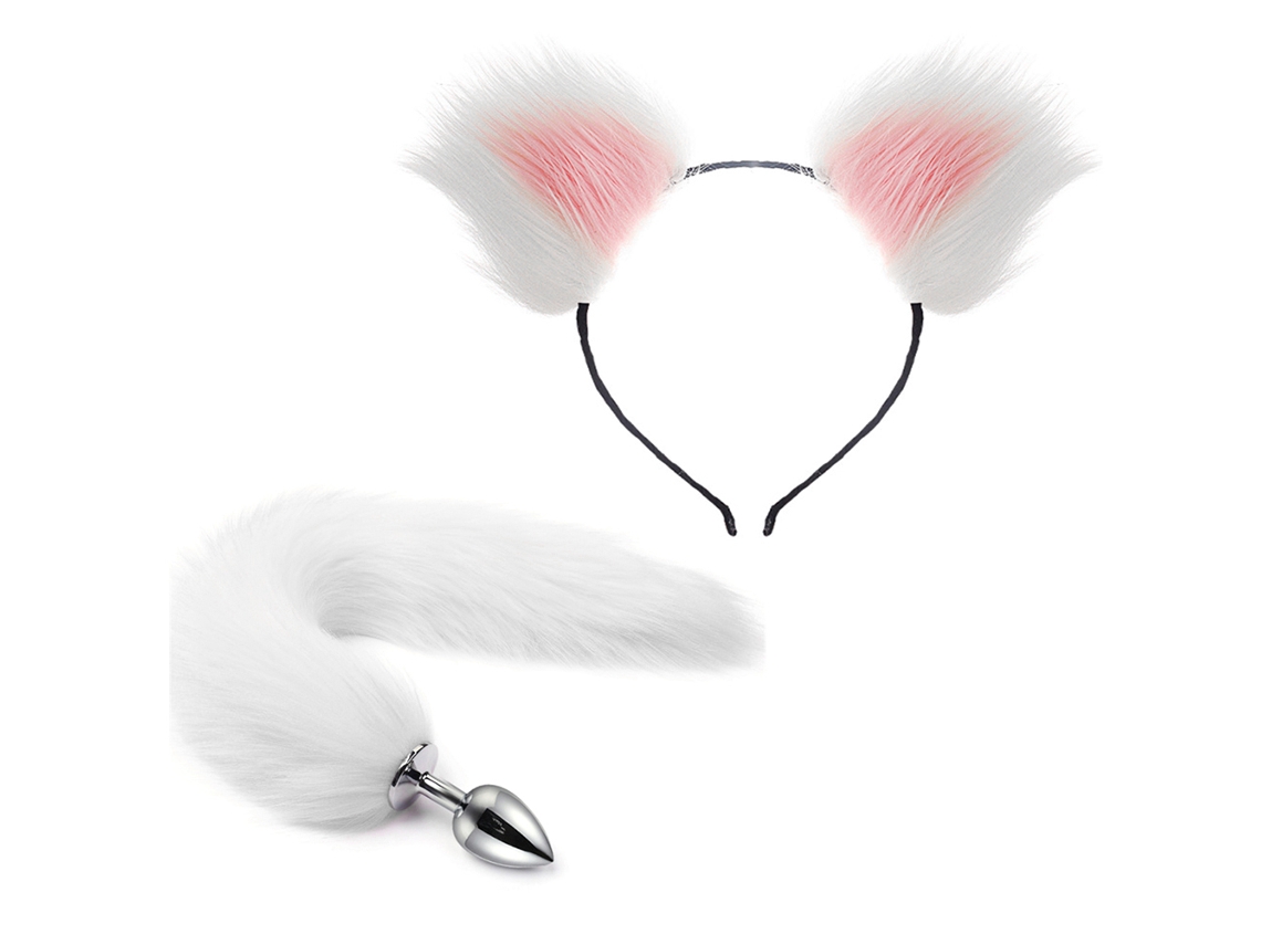 Conjunto De Cosplay Sexy Com Tiara De Orelhas De Gato E Cauda Para Festa Anime Mulher