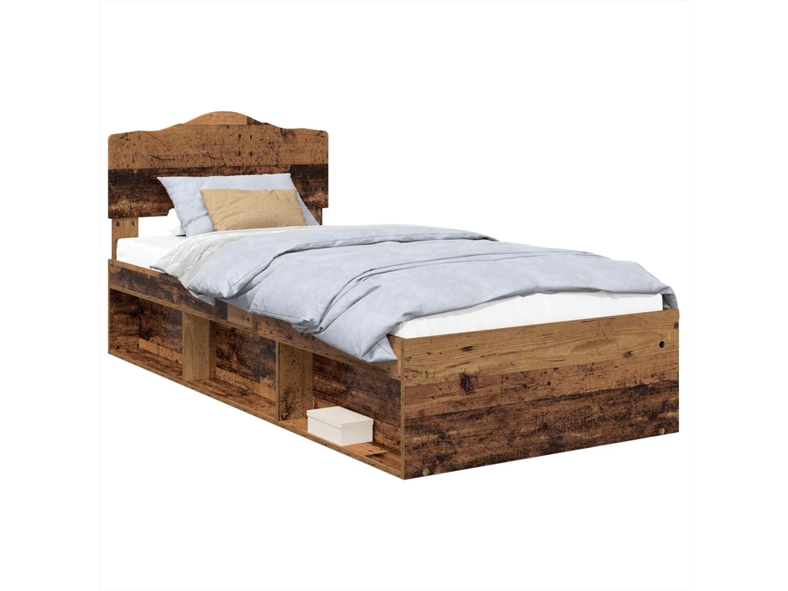 Estrutura da Cama com Cabeceira Madeira Antiga 75x190 cm MAISON EXCLUSIVE