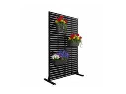 Relaxdays Painel Privacidade, Lamelas, Jardim, Varanda Terraço, Biombo, A X L: 183 X 110 Cm, Metal, Preto