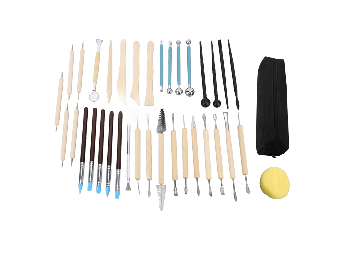 Kit De Ferramentas De Escultura De Argila, 36 Peças Para Cerâmica, Modelagem E Gravura, Ferramentas De Arte