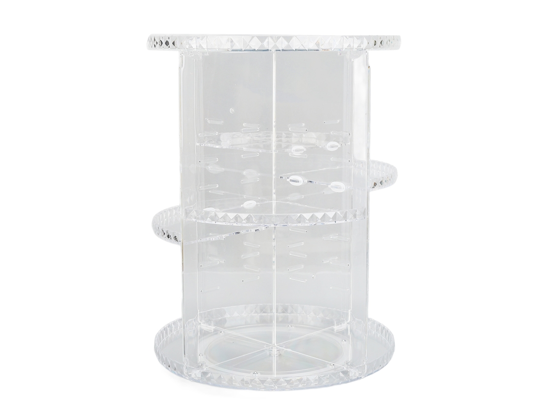 Organizador De Maquiagem Rotativo 360 Graus Com Armazenamento Transparente E Design Elegante