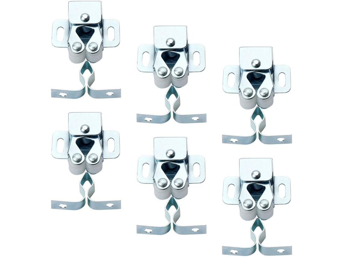 Toddmomy Conjunto De 6-fechos Rolo Com Esfera Metálicos Para Portas Armários E, Alta Resistência, Prata