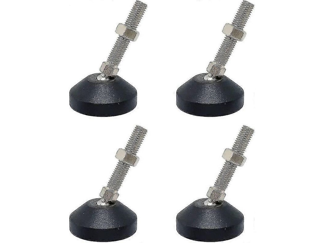 Pés Ajustáveis Para Móveis Com Base De Nylon E Aço Carbono Para Mesas, Cadeiras E Equipamentos Mecânicos - 4 Unidades