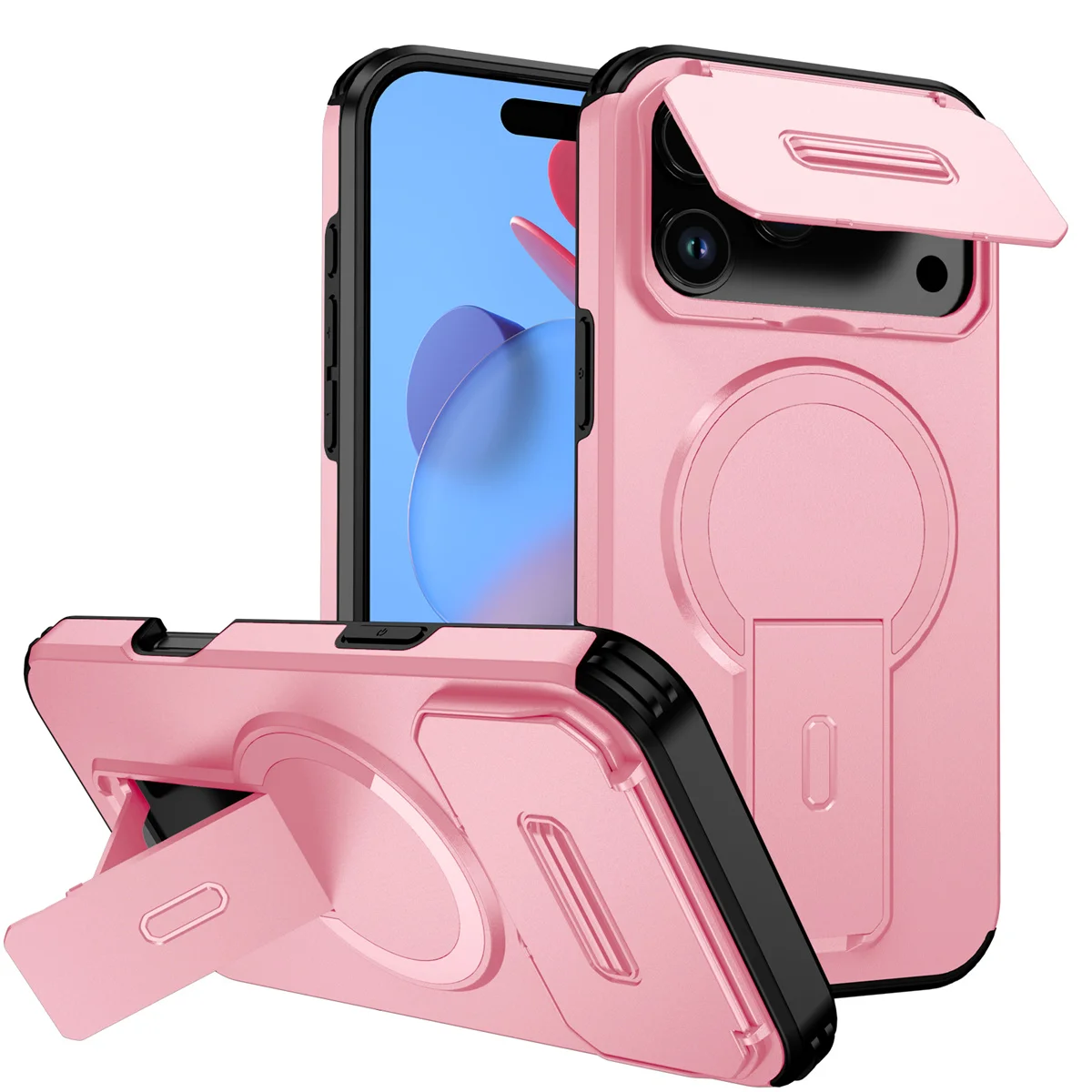 (rosa 17air) Capa Flip À Prova De Choque Para Câmera Com Suporte Magnético