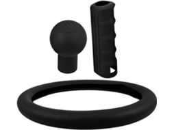 Capa para volante de carro com superfície de silicone lisa, conjunto de 3 peças, precisa e fácil de usar.