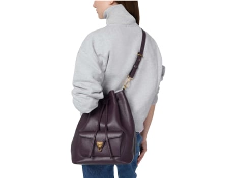 Mala De Ombro De Mulher Coccinelle Beat Generation Large Pele Roxo (one)