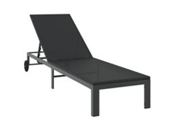 Conjunto 1 Cama De Sol Moderna Vidaxl Preto Vime Pe (206 X 62,5 X 74 Cm)