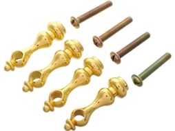 Conjunto de 12 peças de conectores de suporte para corrimão com tampas de metal para postes de galeria.