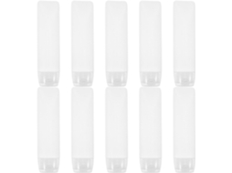 Nuobesty 10 Unidades De Tubos De Plástico Flexíveis, Vazios E Recarregáveis, Para Viagem, Para Shampoo.