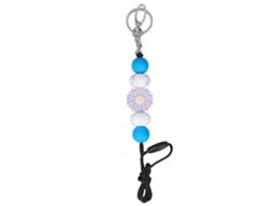 Colar De Mordida Para Bebê Silicone Flor Forma Brinquedo De Chupeta Infantil Azul
