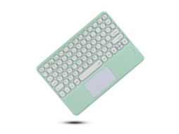 Teclado HEXINYIGJLY Bluetooth para iPad 10", Silencioso, Teclas Redondas, Touchpad, Desmontável, Verde