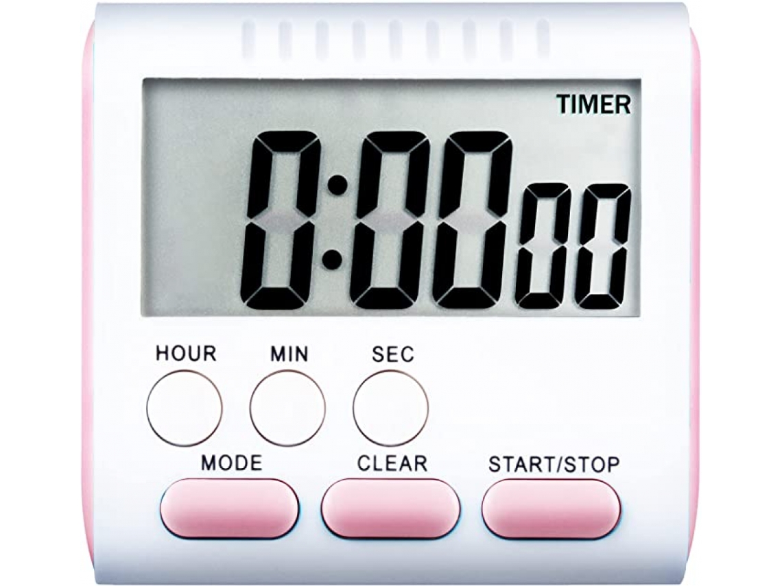 Temporizador, Relógio De Cozinha Grande Com Alarme E Contagem Regressiva Progressiva(rosa)