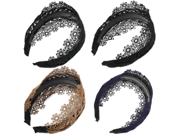 Conjunto De 4 Faixas De Cabelo Largas E Elegantes Com Dentes De Tecido Para Esconder O Cabelo.