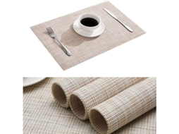 2026-set De 4 Manteles De Mesa Tejidos De Vinilo Pvc Antideslizantes Resistentes Al Calor Y Lavables