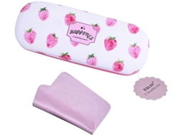 Estojo Rígido para Óculos Feminino, 5 Estrelas, com Linda Estampa de Morango AQUAFORGE