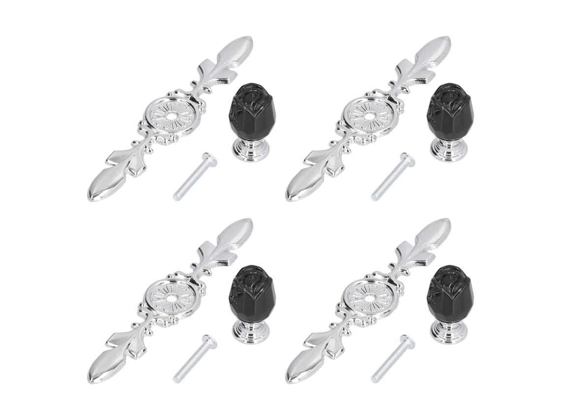 Puxadores de Cristal Modernos Simples para Gavetas Preto