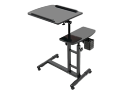 Mesa De Escritório Móvel, Altura Ajustável, Design Compacto, Preto Oem